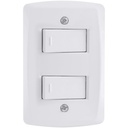 CONJUNTO ARMADO 2 INTERRUPTORES SIMPLE 10A 250V BLANCO LUX2