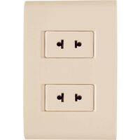[57171043] CONJUNTO ARMADO 2 TOMACORRIENTES 2P UNIVERSAL 10A BEIGE LIZ