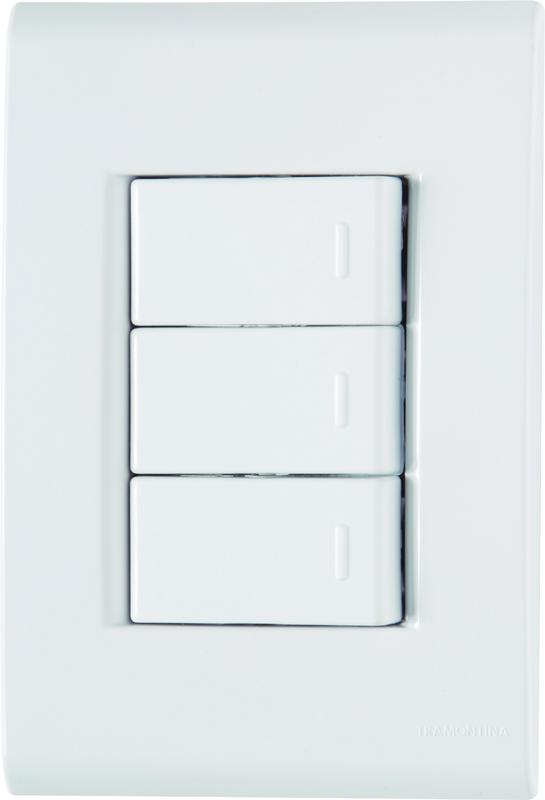 CONJUNTO ARMADO 3 INTERRUPTORES SIMPLES 10A 250V BLANCO LIZ