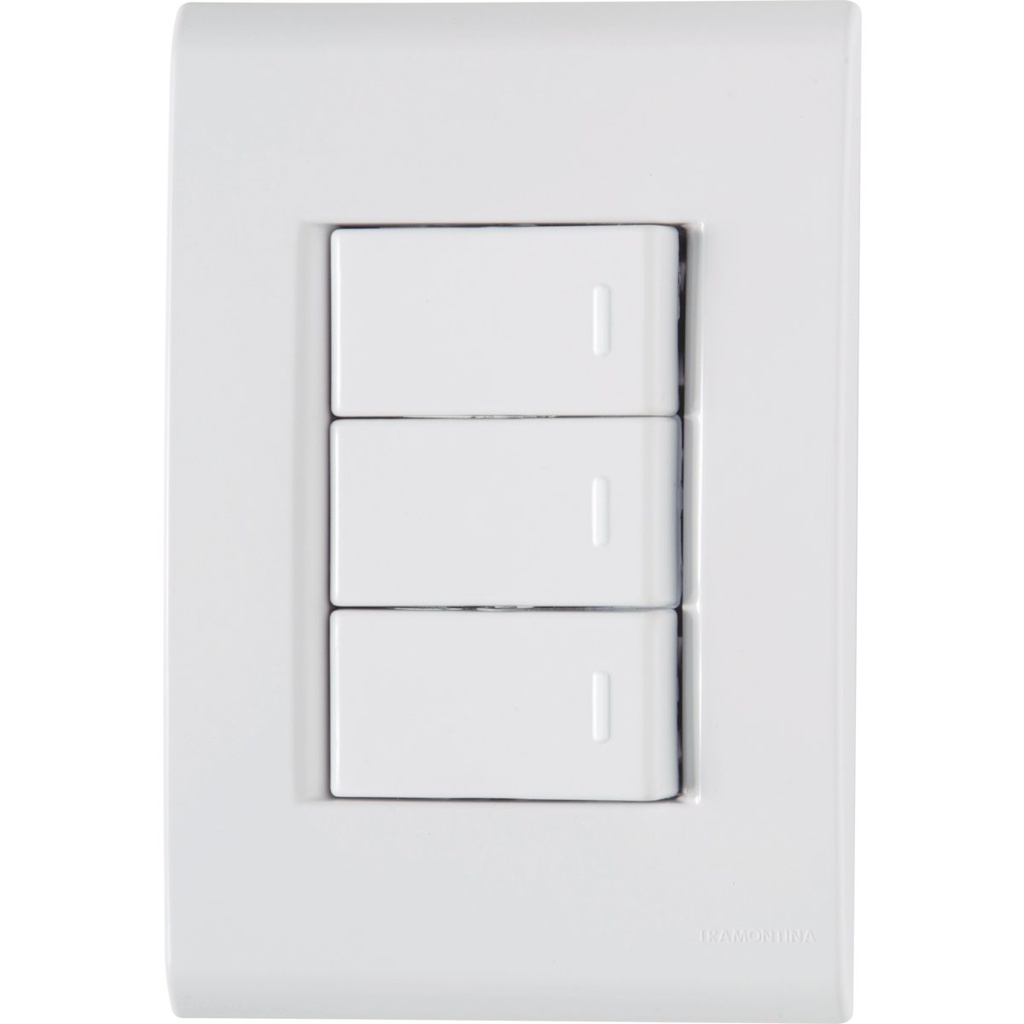 [57170070] CONJUNTO ARMADO 3 INTERRUPTORES SIMPLES 10A 250V BLANCO LIZ