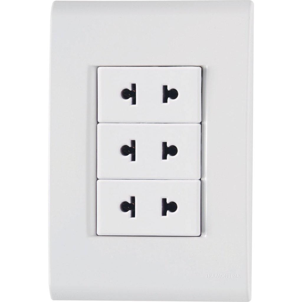 CONJUNTO ARMADO 3 TOMACORRIENTES 2P UNIVERSAL 10A-15A 250V BLANCO LIZ