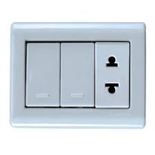 [57304026] CONJUNTO ARMADO SOBREPONER 2 INTERRUPTORES SIMPLE + TOMACORRIENTE 2P UNIVERSAL BLANCO LIZFLEX