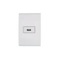 CONJUNTO ARMADO TOMA USB 1.5A BIVOLT BLANCO LIZ
