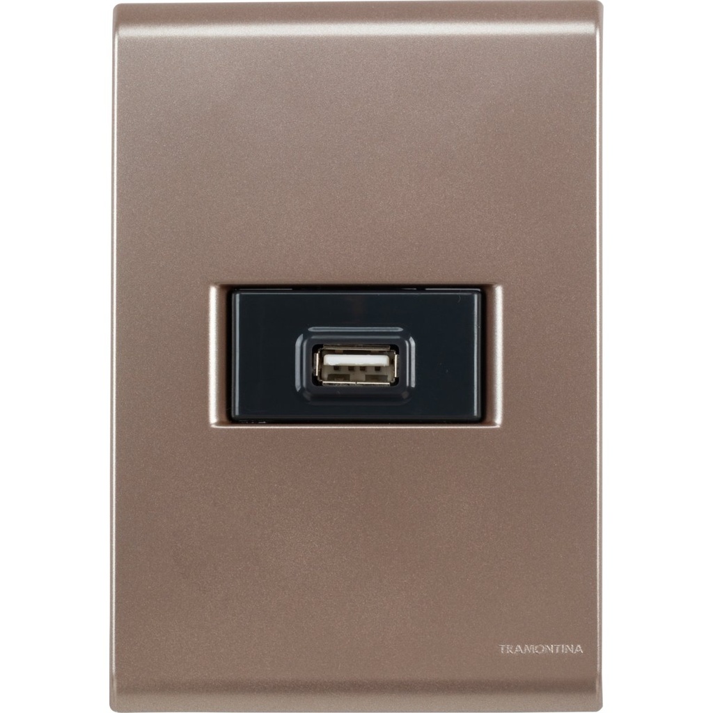 CONJUNTO ARMADO TOMA USB 1.5A BIVOLT ORO VIEJO LIZ