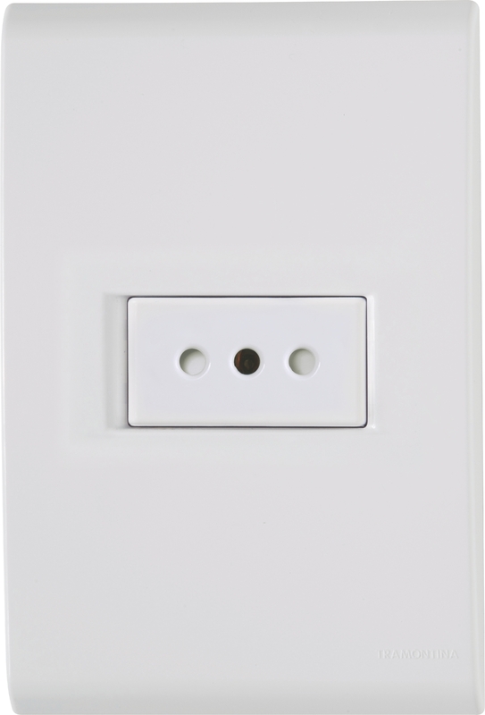 [57170025] CONJUNTO ARMADO TOMACORRIENTE MODELO ITALIANO 2P+T 10A BLANCO LIZ