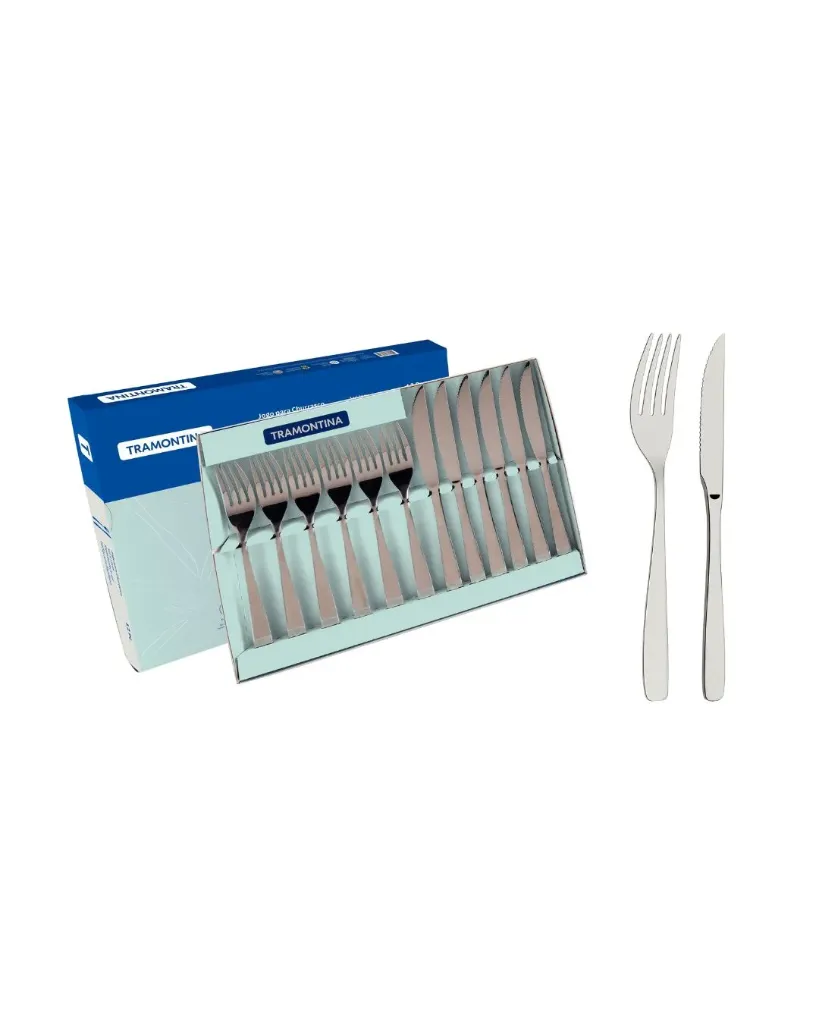 JUEGO DE CUBIERTOS PARA CHURRASCO EN ACERO INOXIDABLE 12 PIEZAS COSMOS