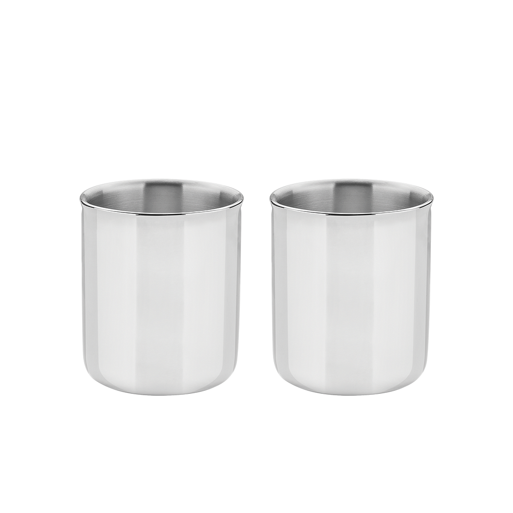 [64760600] JUEGO DE TAZAS PARA CAFE Y TE EN ACERO INOXIDABLE 2 PIEZAS