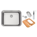 CUBETA DORA EN ACERO INOXIDABLE 50X40 CM. CON ACCESORIOS