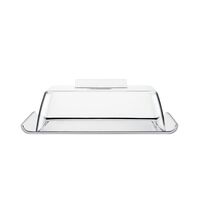 [61787000] MANTEQUILLERA EN ACERO INOXIDABLE CON TAPA ACRILICA QUADRATA