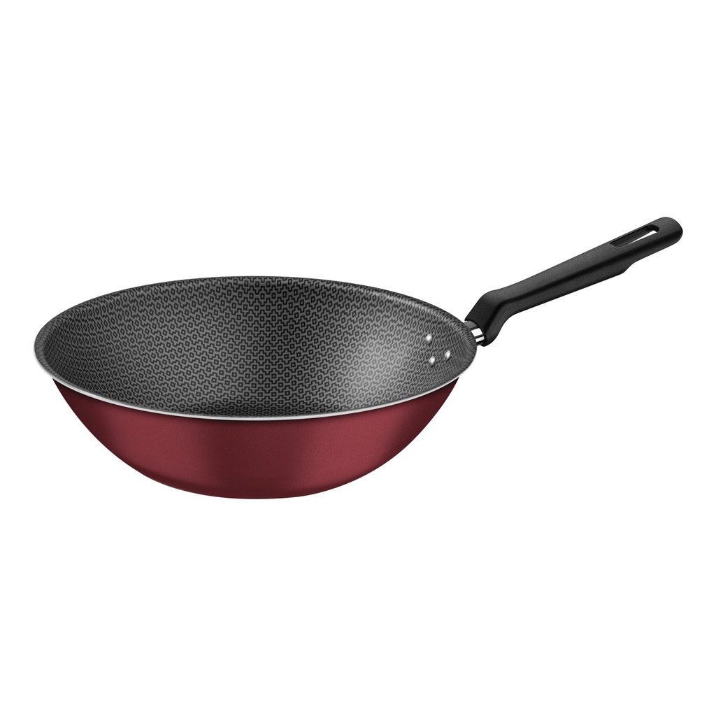 OLLA WOK ROJA ANTIADHERENTE 3,6 L. Ø 28CM. LORETO