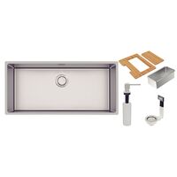 CUBETA QUADRUM 90, EN ACERO INOX., DESIGN COLLETION, 90X40 CM. CON ACCESORIOS