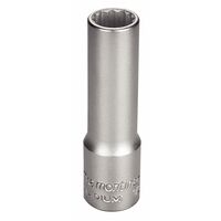 DADO ESTRIADO LARGO EN ACERO CROMO VANADIO 8 MM - ENCASTRE 1/2