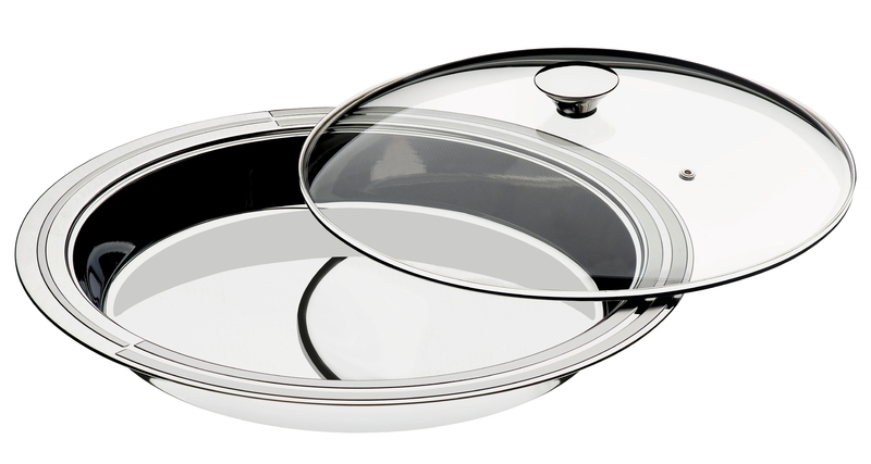 [61528394] FUENTE CIRCULAR Ø 39 CM. EN ACERO INOXIDABLE CON TAPA VIDRIO TEMPLADO CICLO