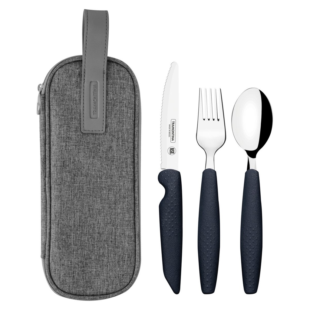 [23599682] JUEGO DE CUBIERTOS DE ASISTENCIA FOR ALL CON LAMINAS DE ACERO INOX Y MANGO DE POLIPROPILENO CON ESTUCHE 4 PIEZAS
