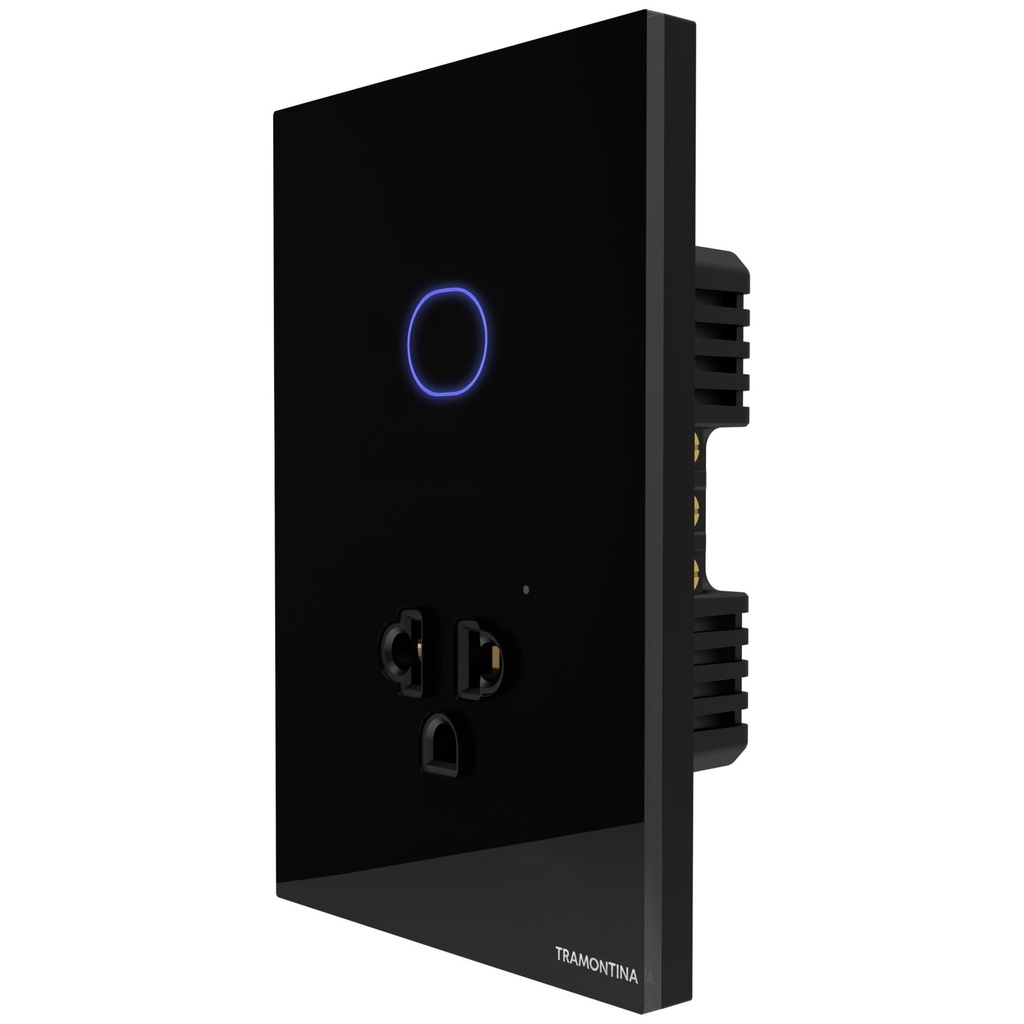 INTERRUPTOR SMART + 1 TOMA 15A NEGRO