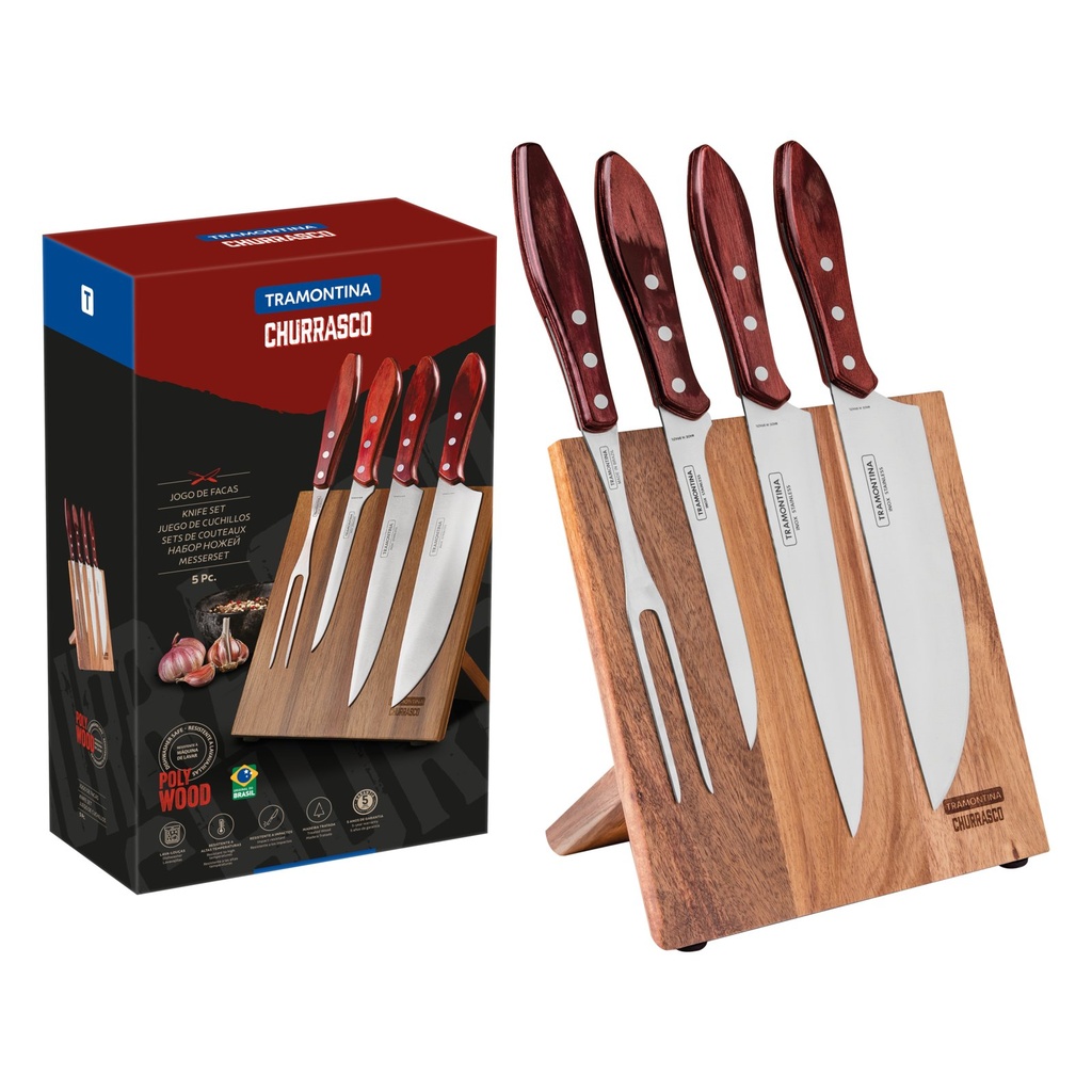 [21198781] JUEGO ASADO 5PZAS POLYWOOD